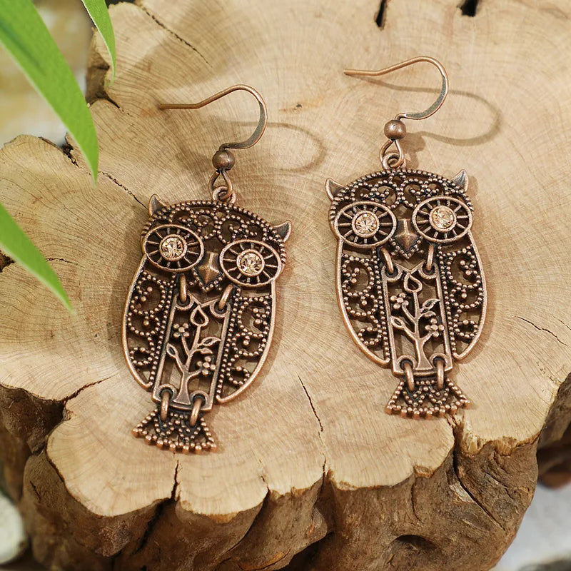 1- Dainty Owl Dangle Earrings - Bohemian Earrings for Women