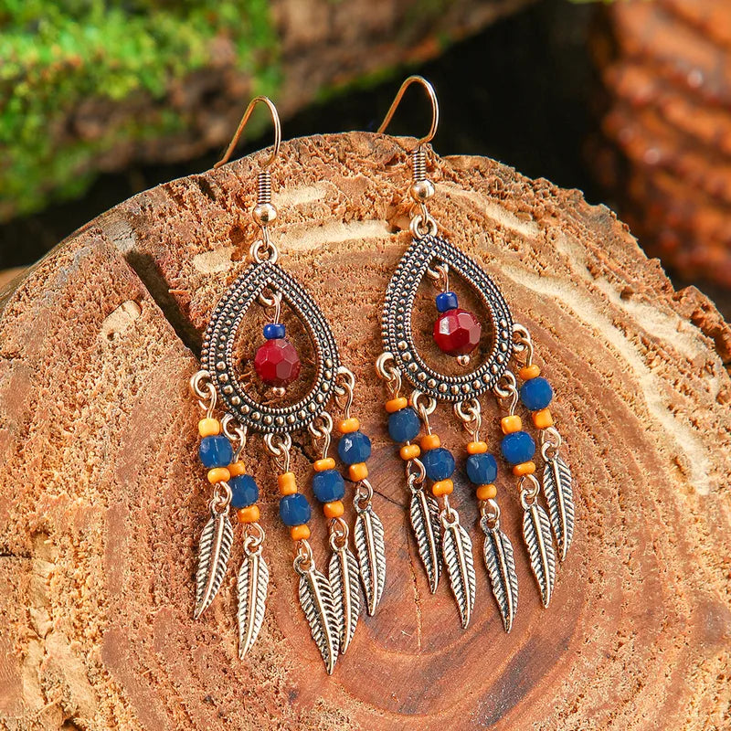 1- Boho Oxidized Chandelier Earrings - Silver Earrings