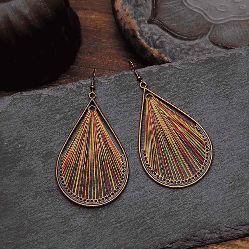Premium Handcrafted - Boho Earrings for Women - Threader Earrings (Teardrop)