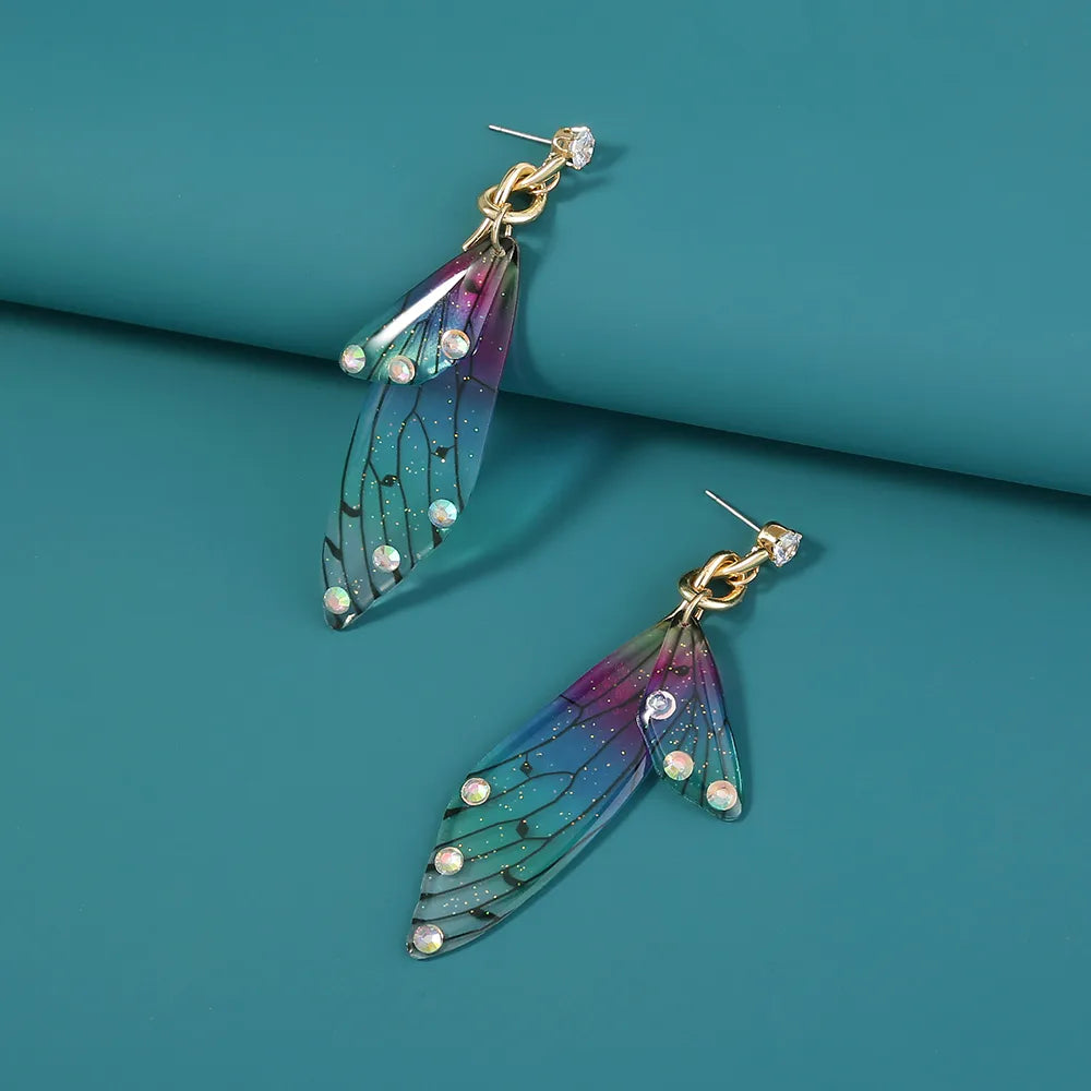 Butterfly Earrings - Premium Acrylic Butterfly - Hypoallergenic - Ocean Blue
