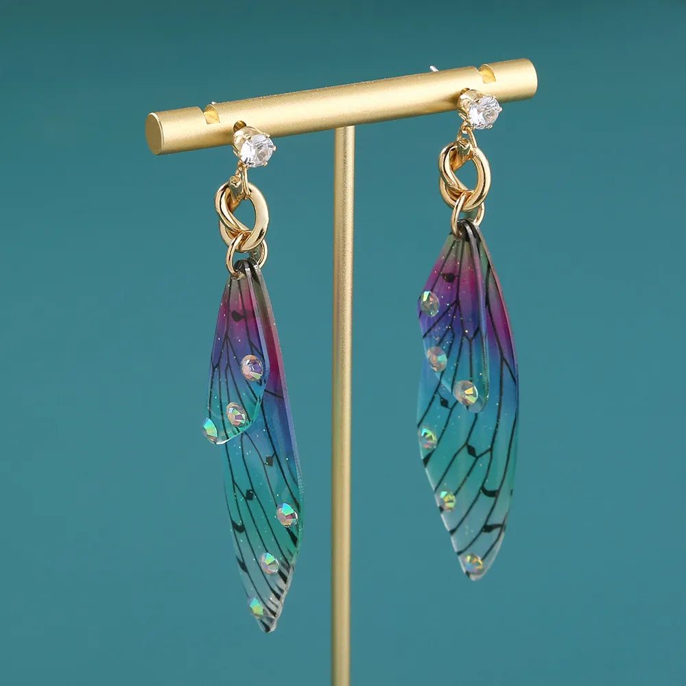 Butterfly Earrings - Premium Acrylic Butterfly - Hypoallergenic - Ocean Blue