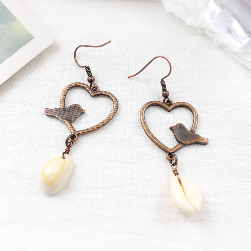 1- Sea Soul Metal Shell Drops - Dainty Gold Drop Earrings