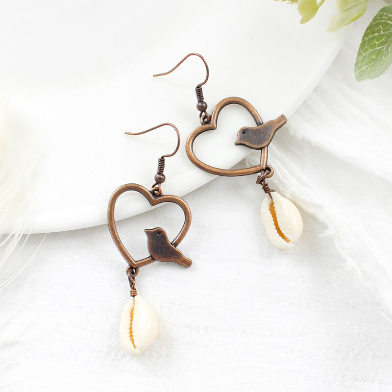 1- Sea Soul Metal Shell Drops - Dainty Gold Drop Earrings