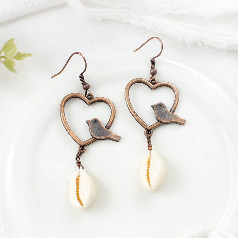 1- Sea Soul Metal Shell Drops - Dainty Gold Drop Earrings
