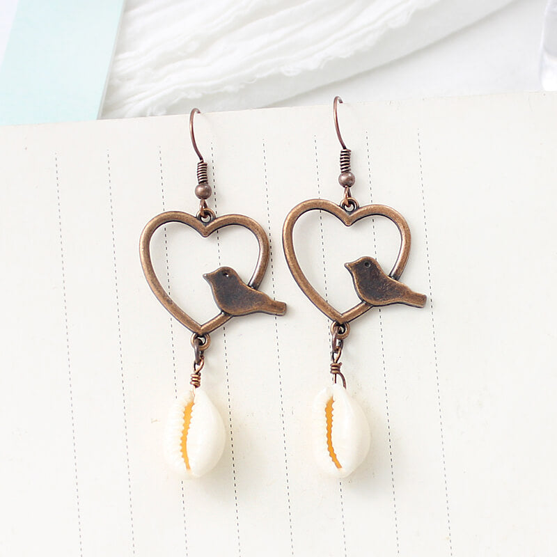 1- Sea Soul Metal Shell Drops - Dainty Gold Drop Earrings