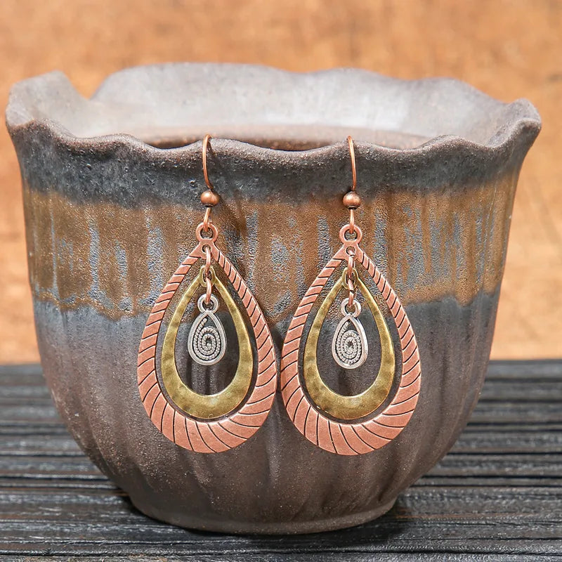 1- Tribal Orbit Ethnic Round Earrings - Ethnic Earrings for Women
