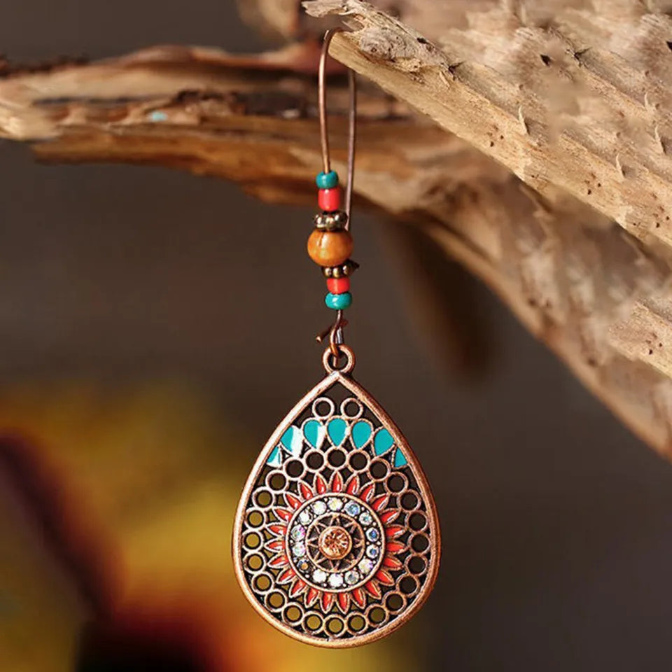 Ethnic Blue - Drop Earrings - Dangle Earring (Round)