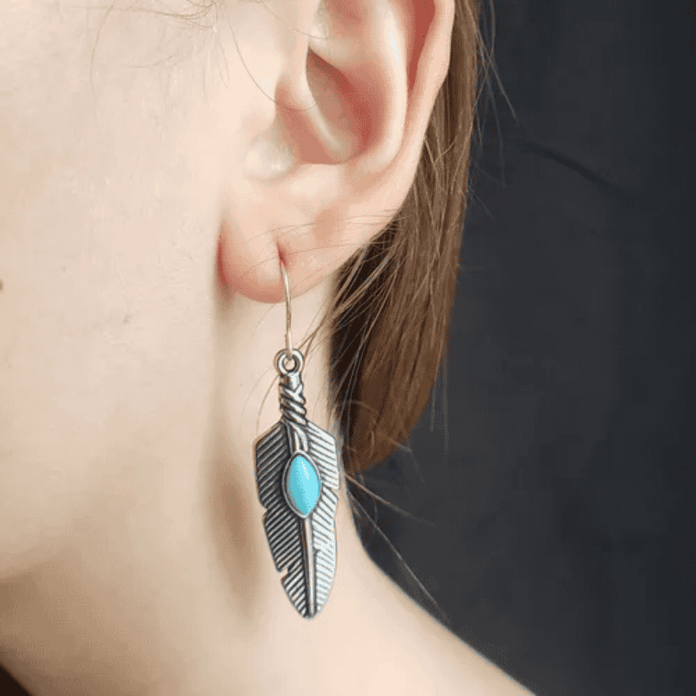 1-Azure Leaves – Handmade Turquoise Drop Earrings