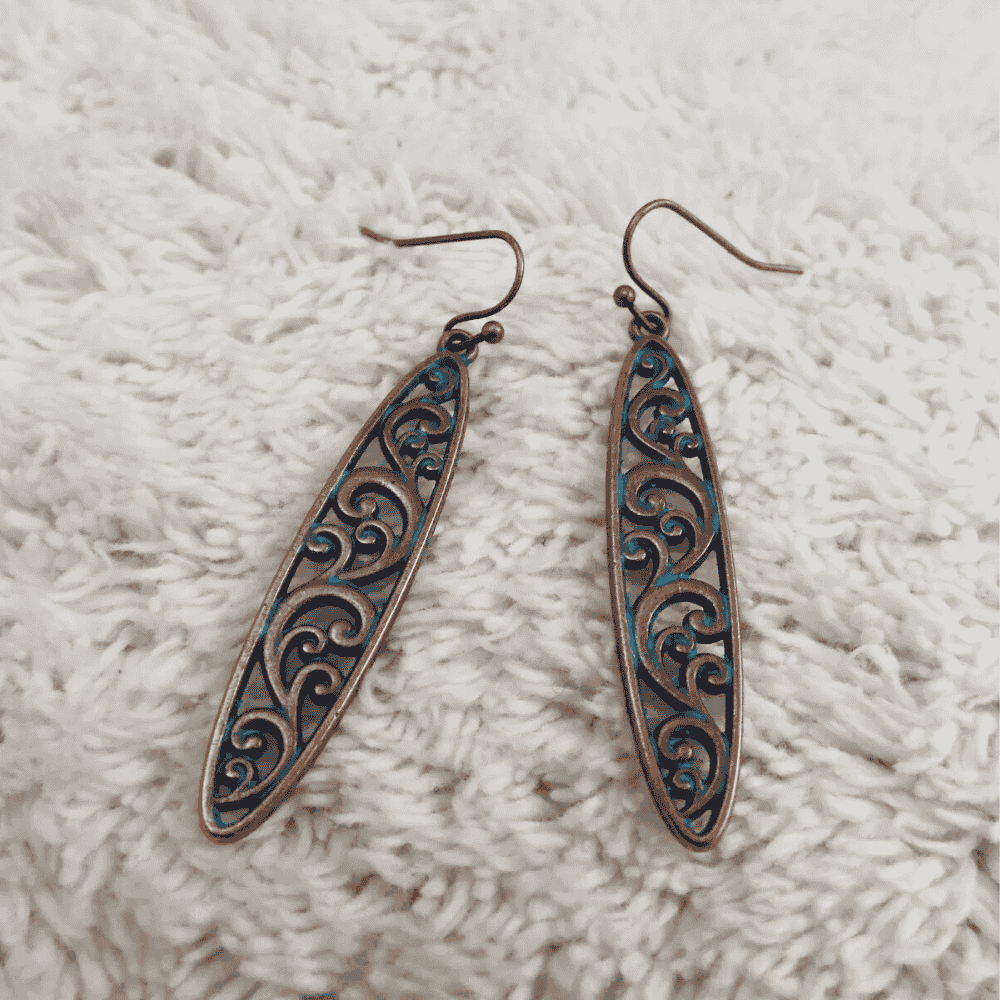 1- Boho Oxidized Earrings - Handmade Metal Earrings