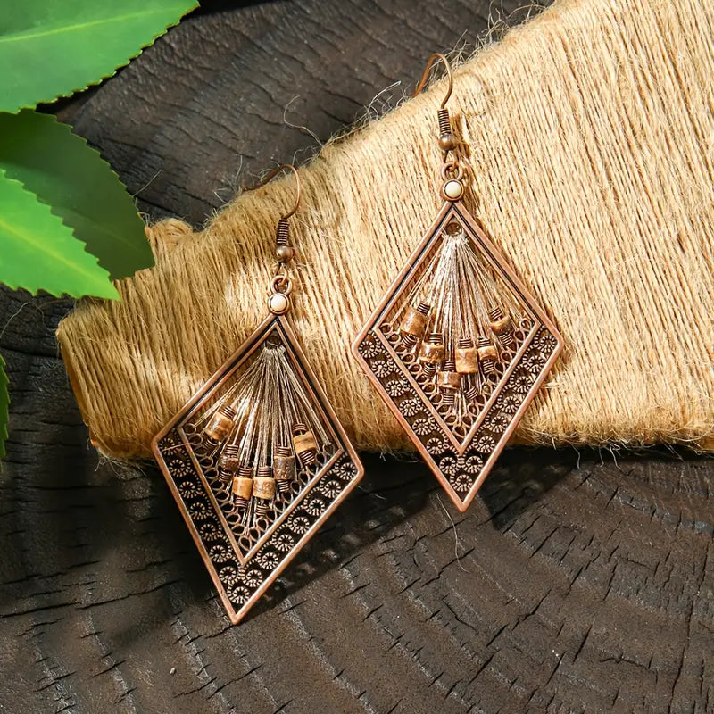 Antique Earrings-Elegant Earrings-Unique Boho Threaded Earrings