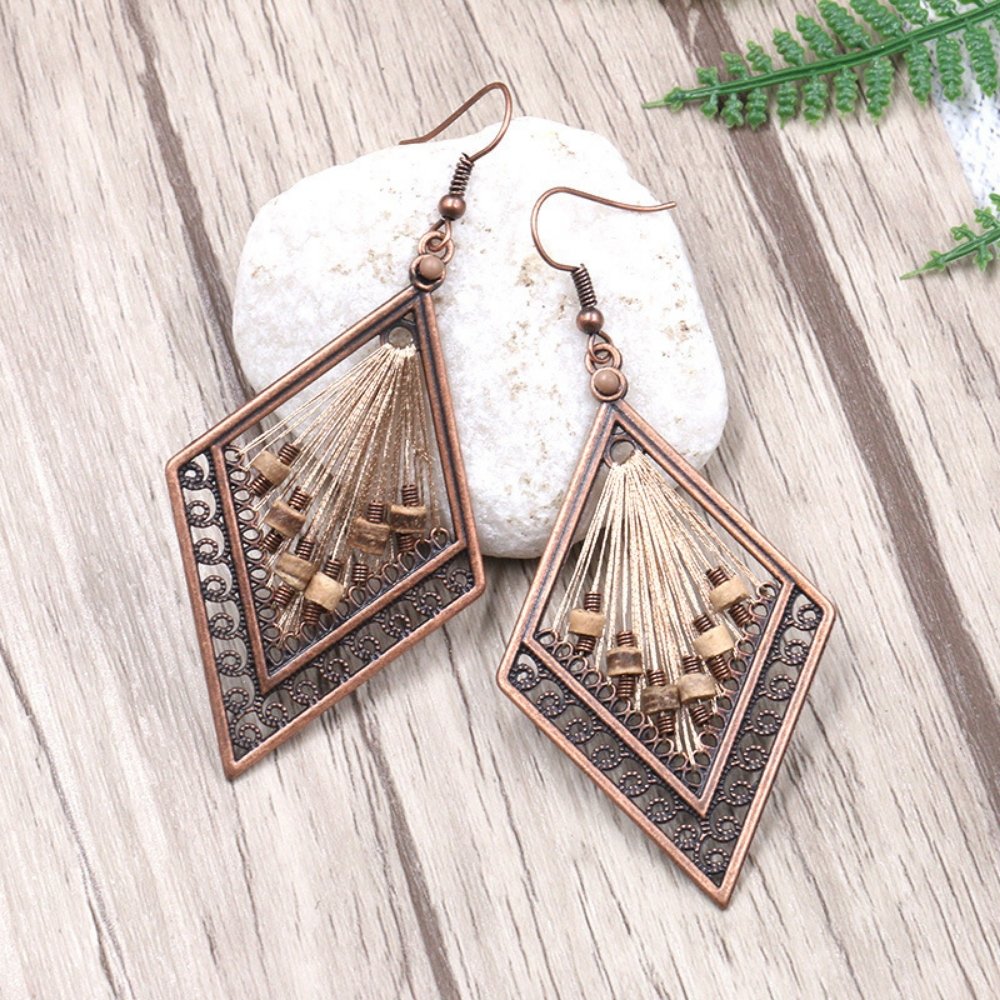 Antique Earrings-Elegant Earrings-Unique Boho Threaded Earrings