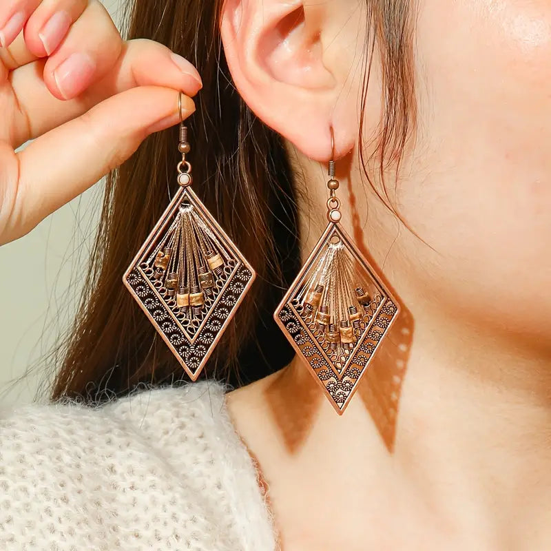 Antique Earrings-Elegant Earrings-Unique Boho Threaded Earrings