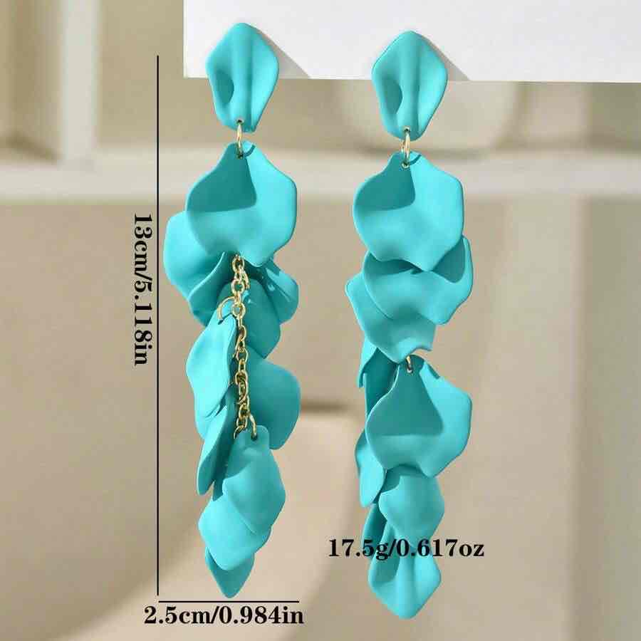 Image of an earring - Blue Large Earrings - Fancy Earrings - Designer Dangler by Zuzus Trove