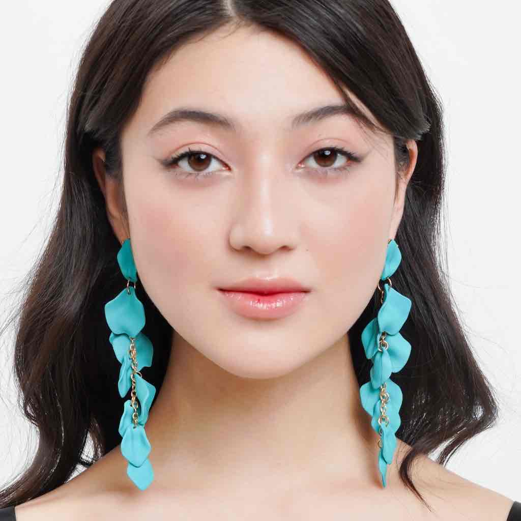 Image of an earring - Blue Large Earrings - Fancy Earrings - Designer Dangler by Zuzus Trove