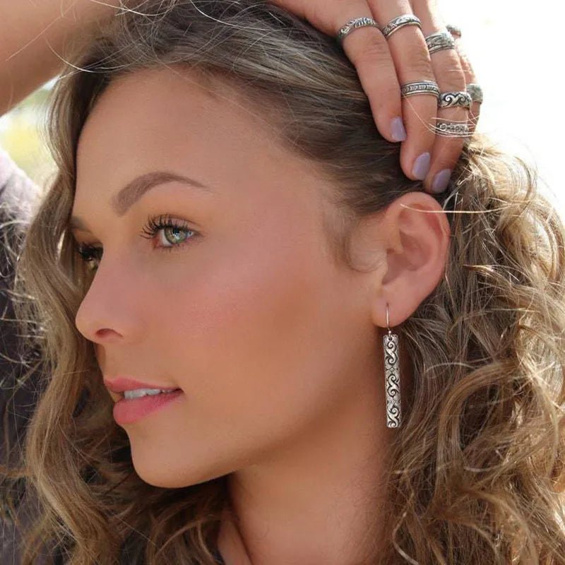 Image of an earring - Cute Silver Earrings - Flower Design Earrings by Zuzus Trove