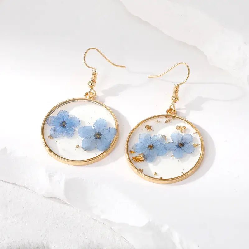 Image of an earring - Flower Blossom Earrings (Real Pressed Flowers) by Zuzus Trove