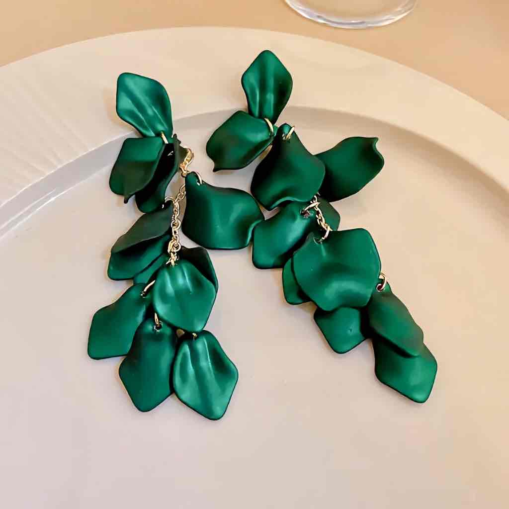 Image of an earring - Green Earrings - Designer Large Dangler Earrings by Zuzus Trove