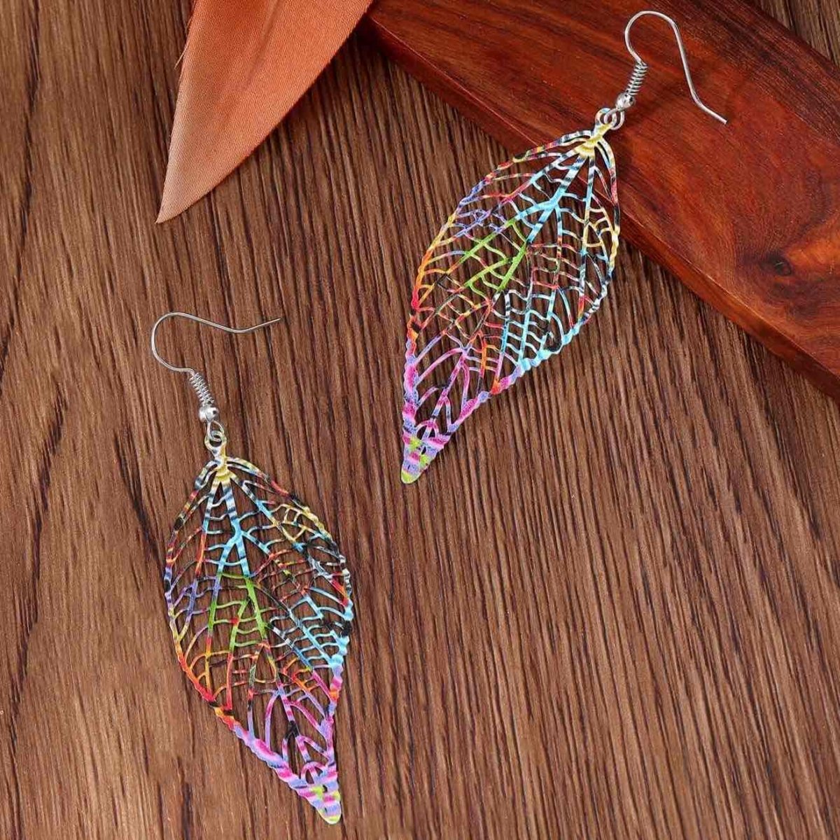Image of an earring - Korean Leaf Earrings - Psychdellic series by Zuzus Trove