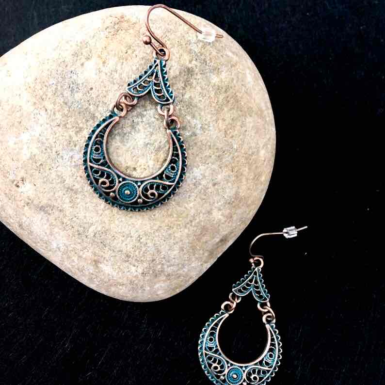 Image of an earring - Oxidised Earrings - Antique Designer Earrings by Zuzus Trove
