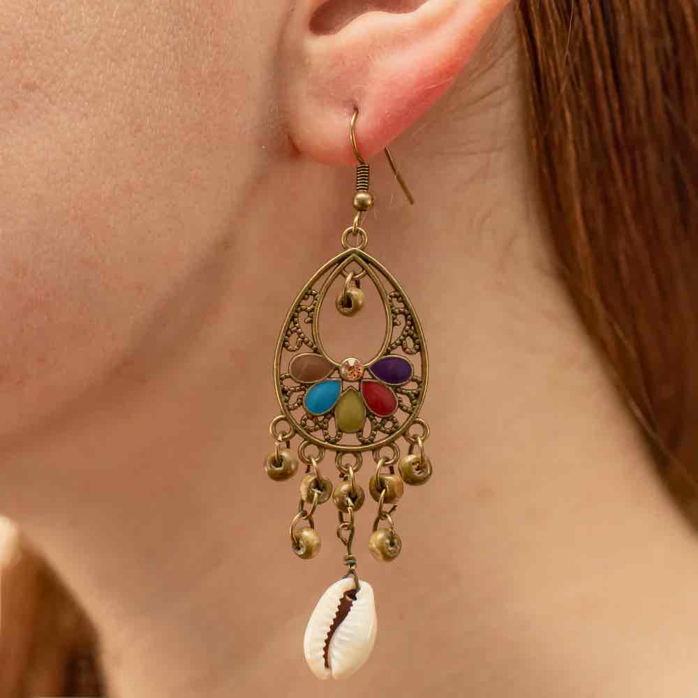 Image of an earring - Premium | Beach Wear - Hanging Shell Earrings by Zuzus Trove