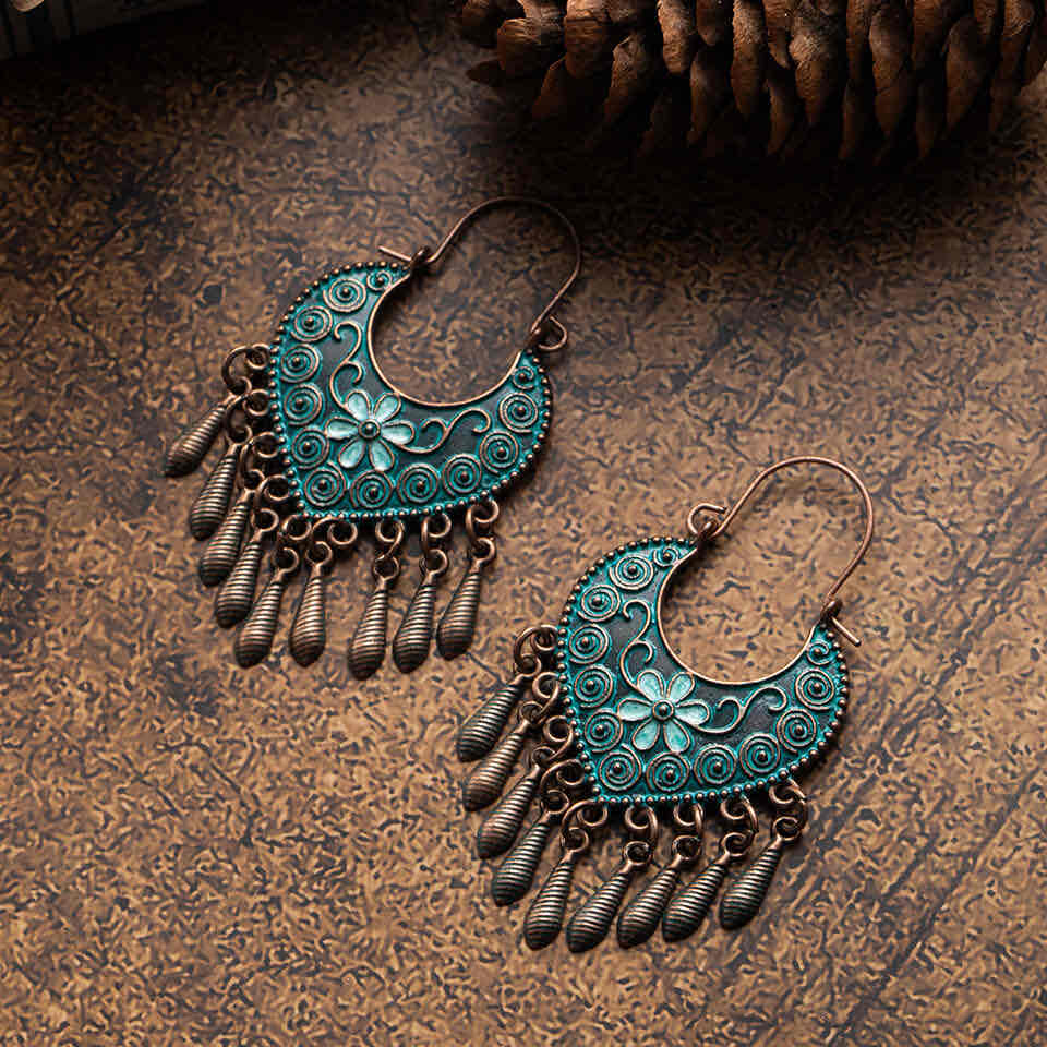 Image of an earring - Premium Boho - flower danglers by Zuzus Trove