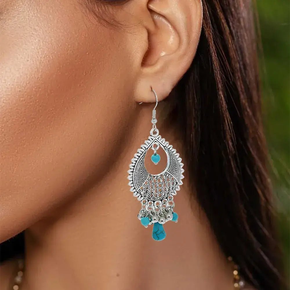 Image of an earring - Premium Turquoise - Show Stopper Earrings by Zuzus Trove