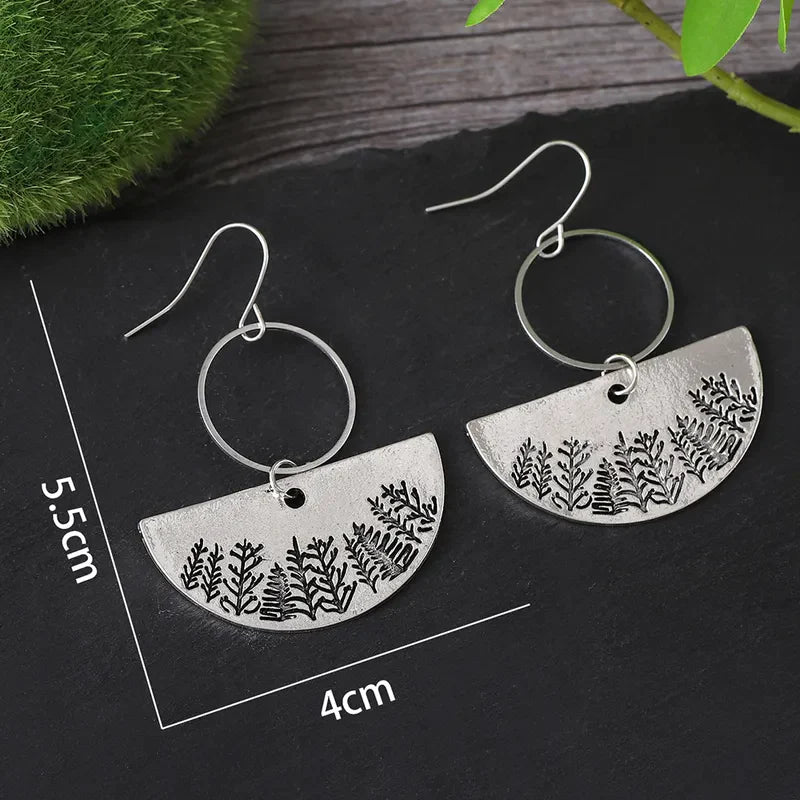Image of an earring - Silver Forest Landscape Earrings by Zuzus Trove