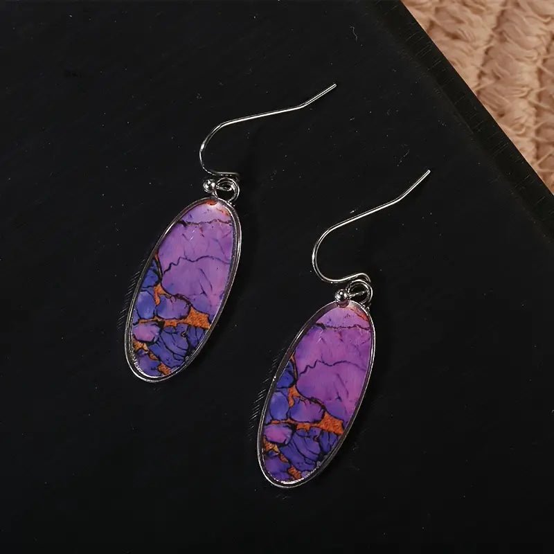Image of an earring - Stone Earrings - Purple Western Style Drop Earrings by Zuzus Trove