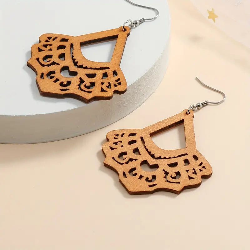 Image of an earring - Western Earrings - wood Earrings by Zuzus Trove