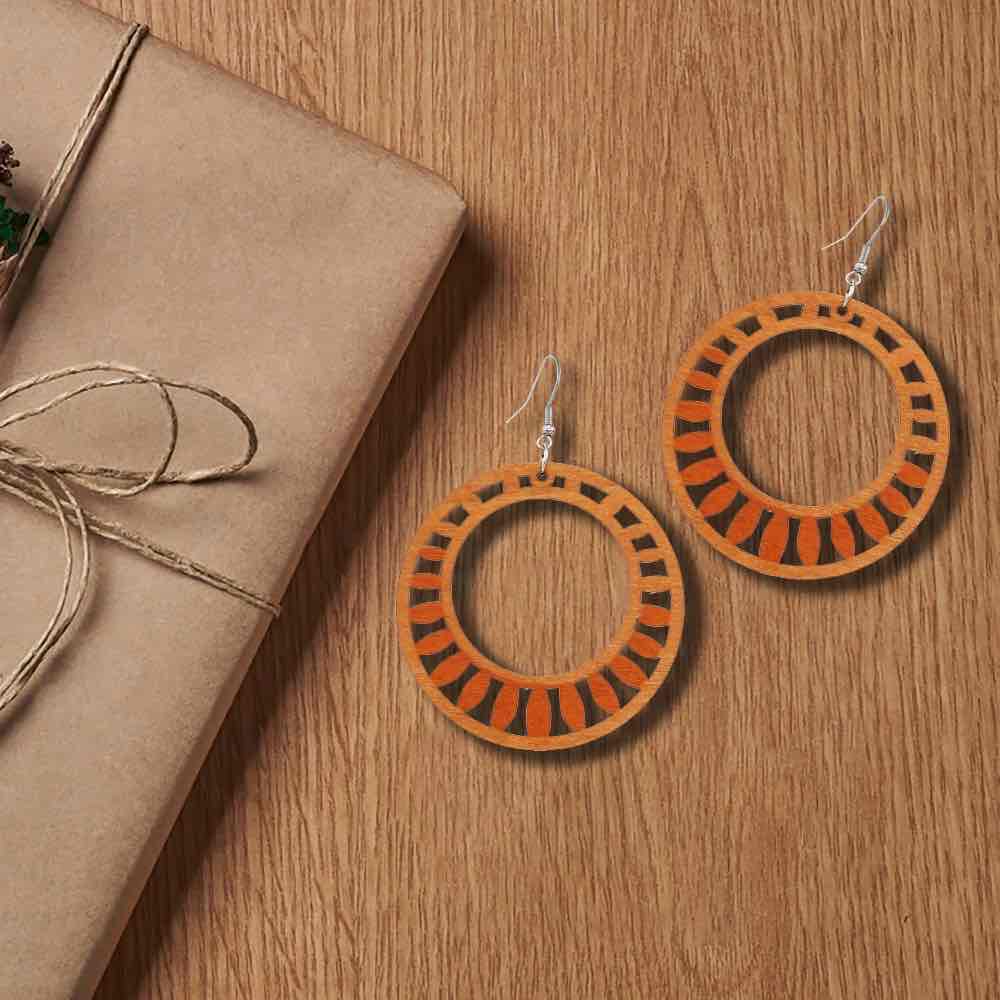 Image of an earring - Wood Earrings - Premium Large Hoop Earrings by Zuzus Trove