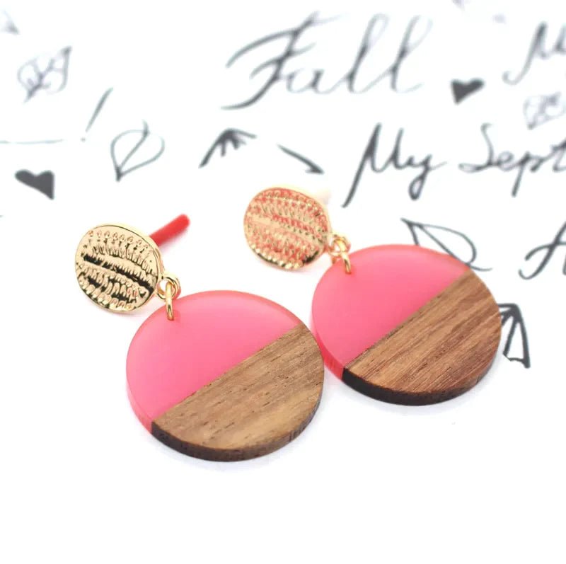 Image of an earring - Wood with Resin Art earrings by Zuzus Trove