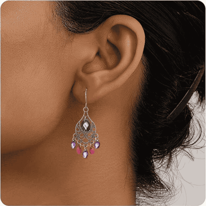 1- Boho Chandelier Earrings - Metal Drop Earrings