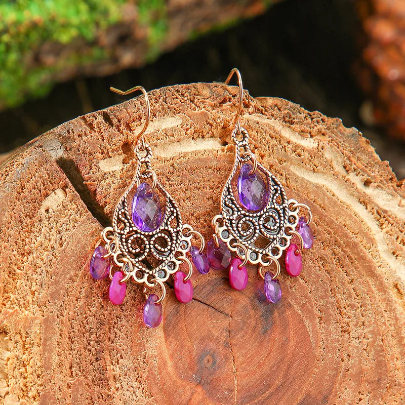 1- Boho Chandelier Earrings - Metal Drop Earrings