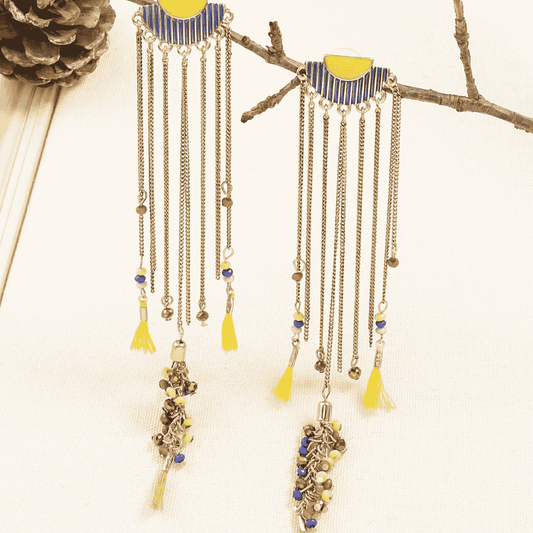 Luxury -Boho Long Chain Chandelier Earrings - Statement Metal Earrings
