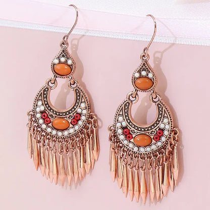 1- Traditional Indian Earrings - Gold Plated Dangle Earrings