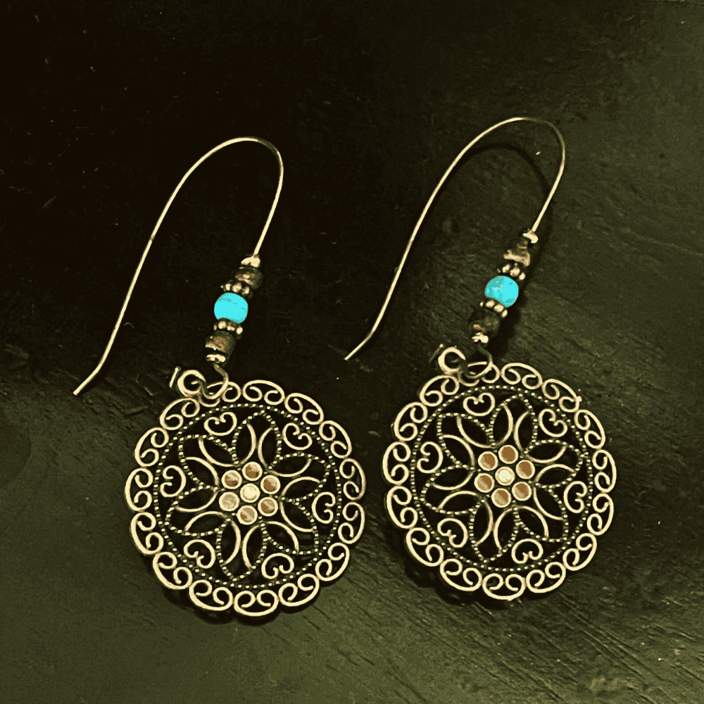 1- Boho Spiral Round Earrings - Metal Earrings (Gold)