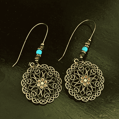 1- Boho Spiral Round Earrings - Metal Earrings (Gold)