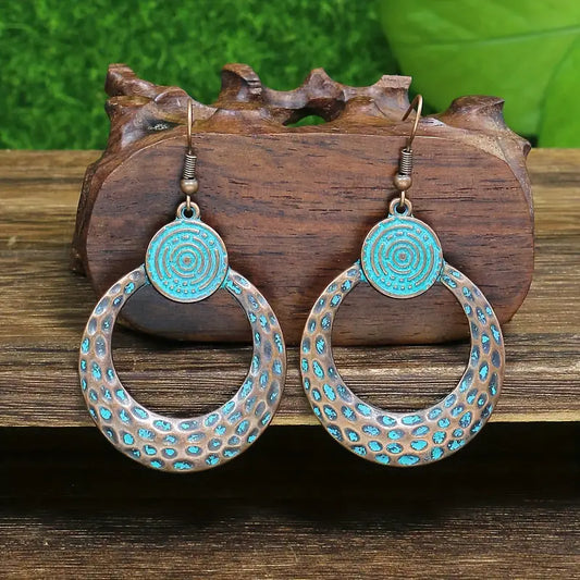 1- Oxidised Tribal Earrings - Boho Earrings for Women