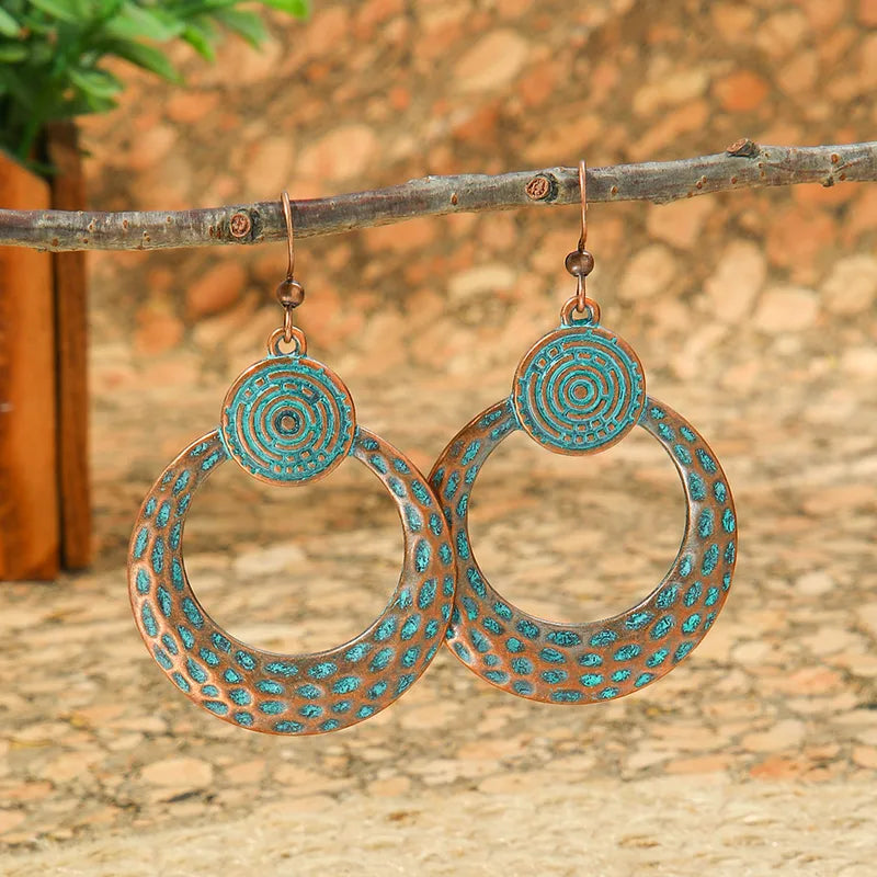1- Oxidised Tribal Earrings - Boho Earrings for Women