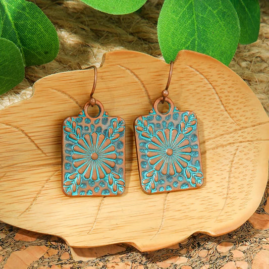 1- Simple Geometric Tribal Earrings - Oxidised Earrings for Women
