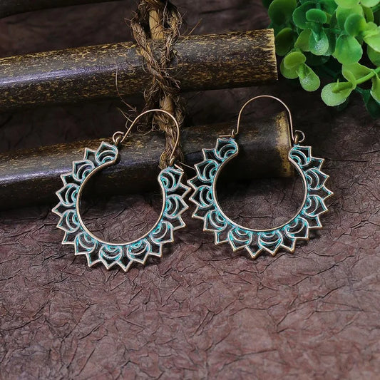 1- Oxidised Hoop Earrings - Earrings for Women
