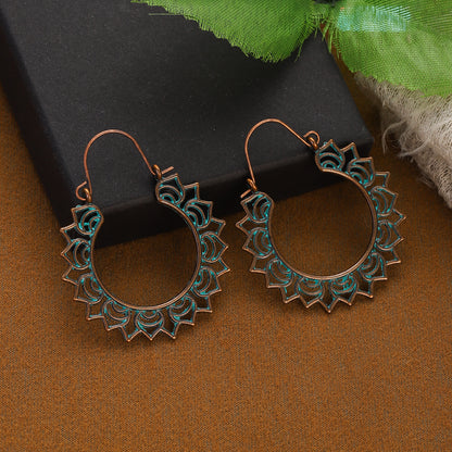 1- Oxidised Hoop Earrings - Earrings for Women