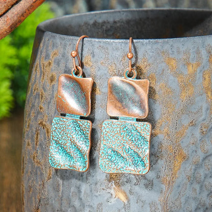 1- Tribal Geometric Drop Earrings - Oxidised Earrings for Women