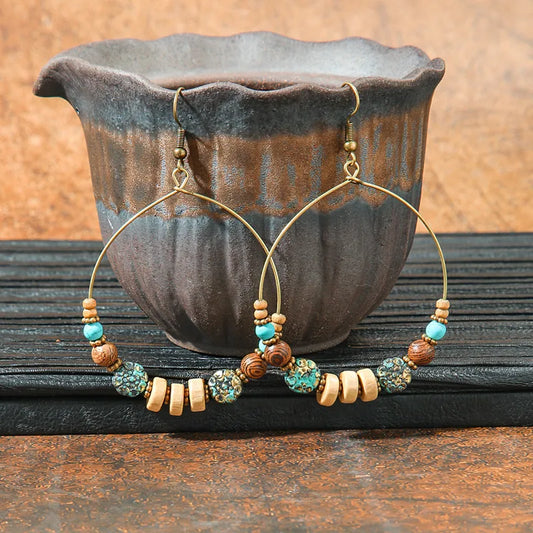 1- Moon Round Metal Danglers - Hoop Earrings for Women