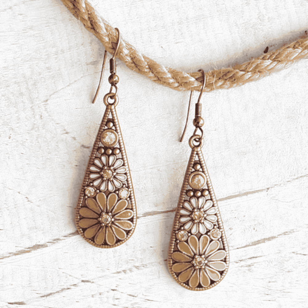 1- Spiral Soul Metal Floral Drops - Drop Earrings for Women