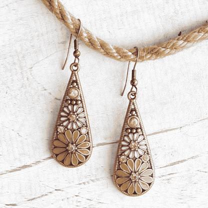 1- Spiral Soul Metal Floral Drops - Drop Earrings for Women