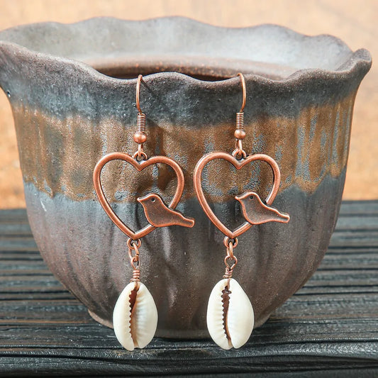 1- Sea Soul Metal Shell Drops - Dainty Gold Drop Earrings