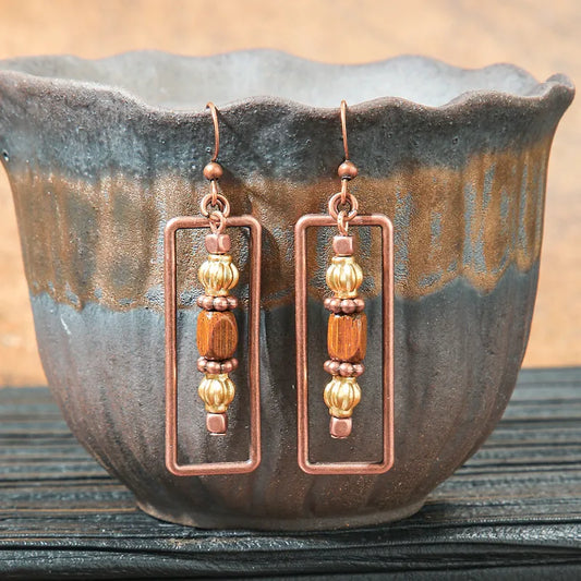 1- Twilight Glow Statement Dangles - Metal Drop Earrings for Women