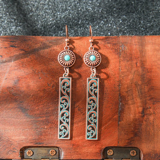 1- Fantasy Bohemian Drop Earrings - Oxidized Metal Earrings