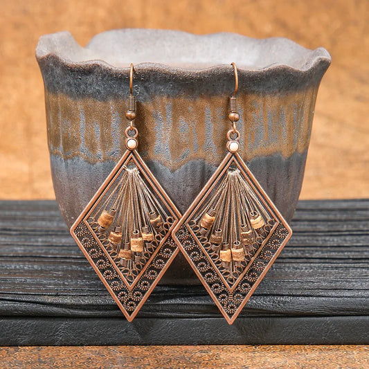 Antique Earrings-Elegant Earrings-Unique Boho Threaded Earrings